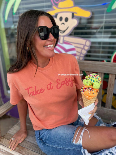 Take It Easy terracotta color tee
