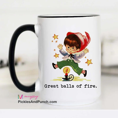 Great Balls of Fire vintage childhood memories storybook boy jumping over flame candle