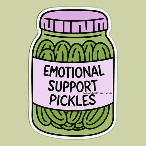 Jar of Emotional Support Pickles Sticker Decal