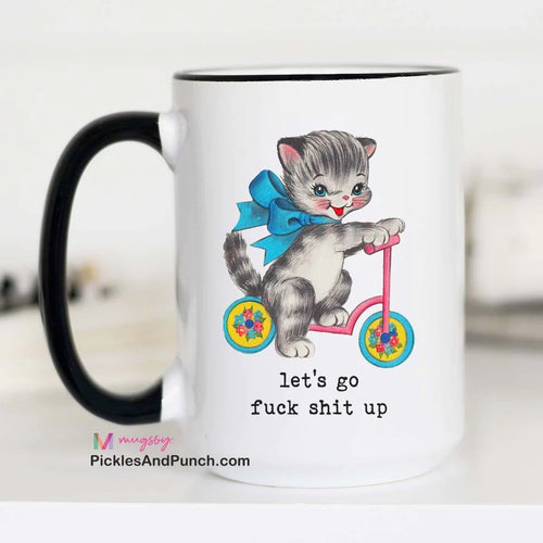 let's go fuck shit up cat on a scooter cat lovers cat mom cat woman