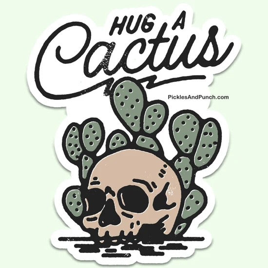 Hug A Cactus Sticker Decal plant lover succulent cactus Sticker Decal