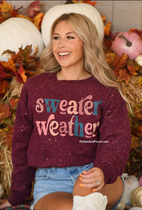 Sweater Weather Maroon Spritz Pullover - LAST ONE, SIZE 3XL