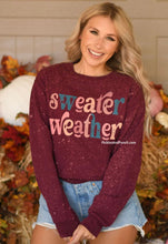 Load image into Gallery viewer, sweater weather spritz bleach sweatshirt pullover fall vibes happy fall it&#39;s fall y&#39;all 