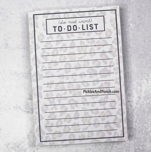 Do Not Want To Do List Notepad  Get organized and easily keep important notes and reminders nearby with this notepad.   Details: *50 sheets * 8.25 x 5.75 inches *each sheet has design on it *These notepads do not have a sticky component to them planner journal notepad