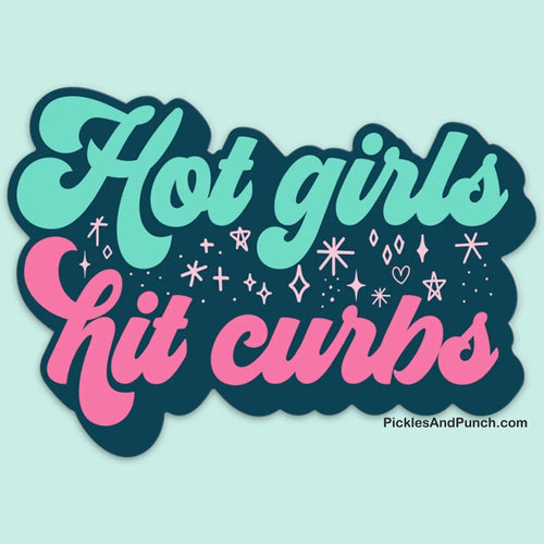 Hot girls hit curbs sticker decals