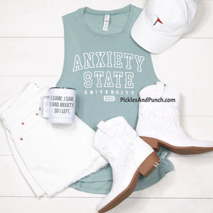 Anxiety State University Flowy Muscle Tank