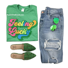 Load image into Gallery viewer, feeling lucky rainbow colored st. patrick&#39;s day st. paddy&#39;s day