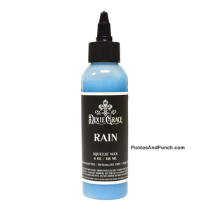 Rain - Squeeze Wax  Fresh Water Aroma - smells like a deep soaking rainstorm! Blends with florals and clean scents like Linen and Lemon well! 
