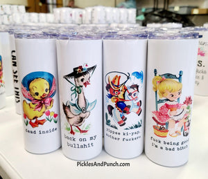 Fuck Being Good, I'm A Bad Bitch vintage childhood nostalgia memories children  tall travel tumbler insulated steel